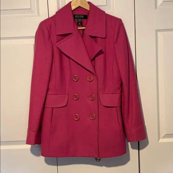 New York & Company PINK Pea Coat - Picture 1 of 5